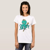 Octopus als König mit Dreifach T-Shirt (Vorne ganz)