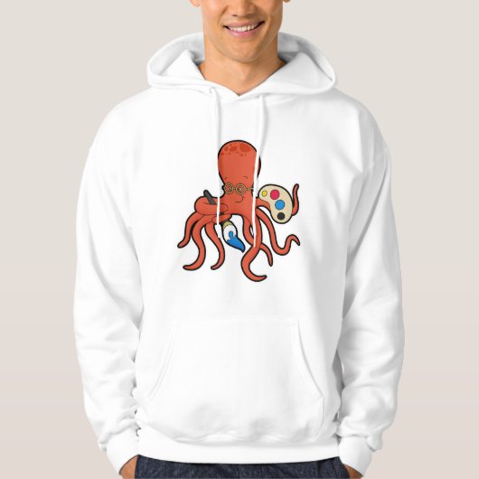 Octopus als Maler mit Pinsel und Pinsel Hoodie (Vorderseite)