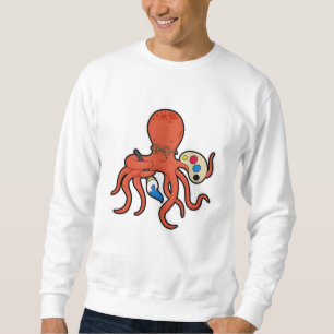 Octopus als Maler mit Pinsel und Pinsel Sweatshirt