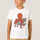 Octopus als Maler mit Pinsel und Pinsel T-Shirt (Vorderseite)