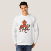 Octopus als Maler mit Pinsel und Pinsel T-Shirt (Vorne ganz)