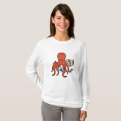 Octopus als Maler mit Pinsel und Pinsel T-Shirt (Vorne ganz)