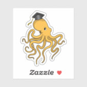Octopus als Student mit Diplom Aufkleber (Blatt)