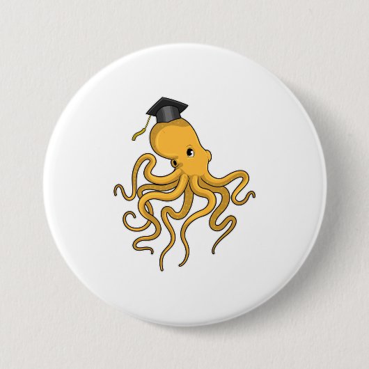Octopus als Student mit Diplom Button (Vorderseite)