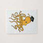 Octopus als Student mit Diplom Puzzle (Horizontal)