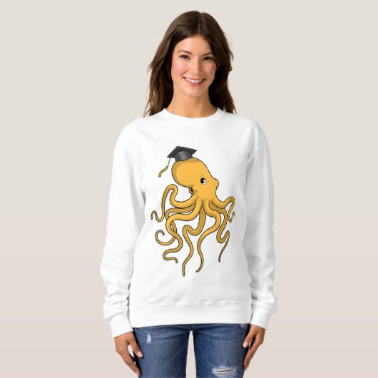 Octopus als Student mit Diplom Sweatshirt (Vorne ganz)
