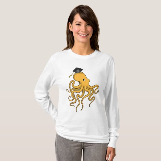Octopus als Student mit Diplom T-Shirt (Vorne ganz)
