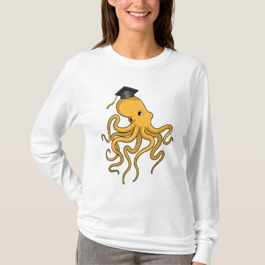 Octopus als Student mit Diplom T-Shirt (Vorderseite)
