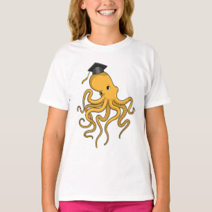 Octopus als Student mit Diplom T-Shirt