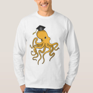 Octopus als Student mit Diplom T-Shirt