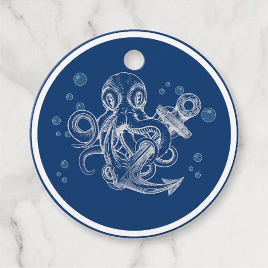 Octopus Anchor Geschenkanhänger (Vorderseite)