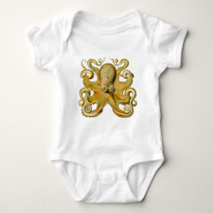 Octopus antike Illustration Seeungeheuer Baby Strampler