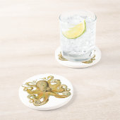 Octopus antike Illustration Seeungeheuer Getränkeuntersetzer (Seite)