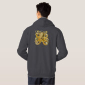 Octopus antike Illustration Seeungeheuer Hoodie (Schwarz voll)