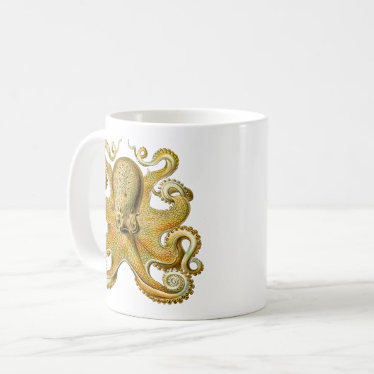 Octopus antike Illustration Seeungeheuer Kaffeetasse (Vorderseite Links)