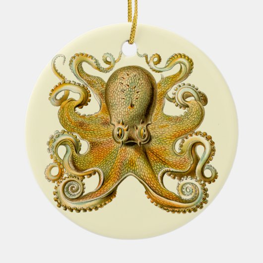 Octopus antike Illustration Seeungeheuer Keramikornament (Vorne)