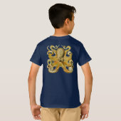 Octopus antike Illustration Seeungeheuer T-Shirt (Schwarz voll)