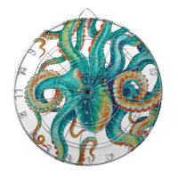Octopus Aquamarin Wasserfarbe Tentakeln Wasserfarb