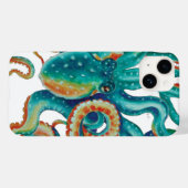 Octopus Aquamarine Wasserfarben Art Case-Mate iPhone Hülle (Rückseite (Horizontal))