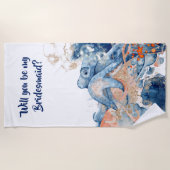 Octopus Aquarell Ozean Splint meine Brautjungfrau Strandtuch (Vorderseite)