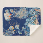 Octopus Aquarell Seefahrt Orangengold Sherpadecke (Vorderseite (Horizontal))