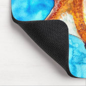 Octopus Aquarell unter Meereskunst Mousepad (Ecke)