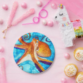 Octopus Aquarell unter Meereskunst Pappteller (Party)