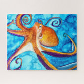 Octopus Aquarell unter Meereskunst Puzzle (Horizontal)