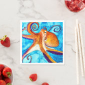 Octopus Aquarell unter Meereskunst Serviette (Beispiel)