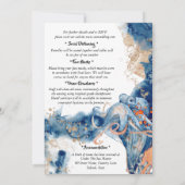 Octopus Aquarellstrand Hochzeit am Meer Einladung (Rückseite)