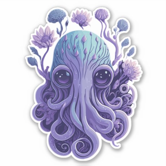 Octopus Art Aufkleber (Vorderseite)