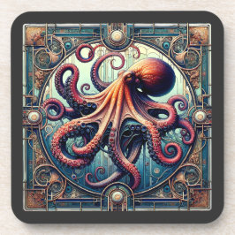Octopus Art Deco Getränkeuntersetzer