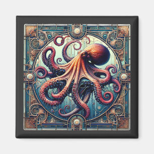 Octopus Art Deco Magnet