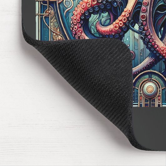 Octopus Art Deco Mousepad (Ecke)