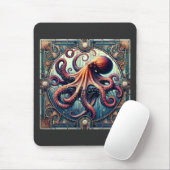 Octopus Art Deco Mousepad (Mit Mouse)