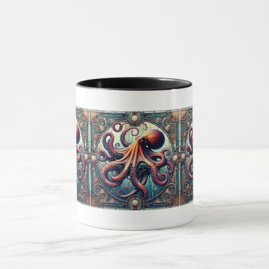 Octopus Art Deco Tasse (Zentrum)
