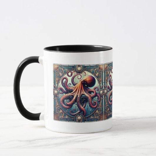 Octopus Art Deco Tasse (Links)