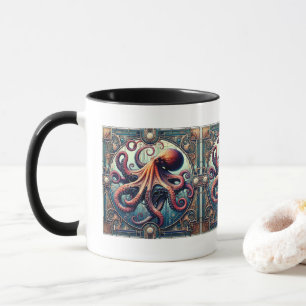 Octopus Art Deco Tasse