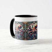 Octopus Art Deco Tasse (Vorderseite Links)