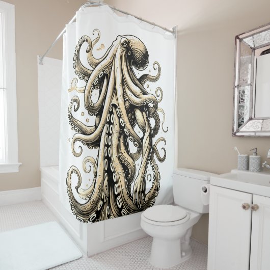 Octopus Art Duschvorhang (Beispiel)