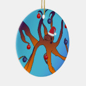 Octopus Art Frohe Weihnachten Keramik Ornament (Rechts)
