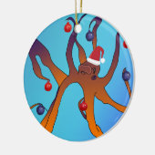 Octopus Art Frohe Weihnachten Keramik Ornament (Links)