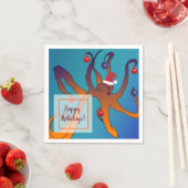 Octopus Art Frohe Weihnachten Serviette (Beispiel)