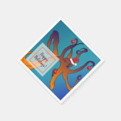 Octopus Art Frohe Weihnachten Serviette (Ecke)