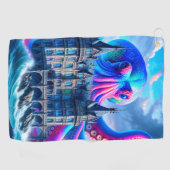 Octopus Art Golfhandtuch (Horizontal)