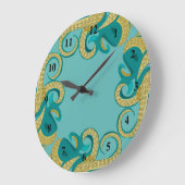 Octopus Art Große Wanduhr (Winkel)