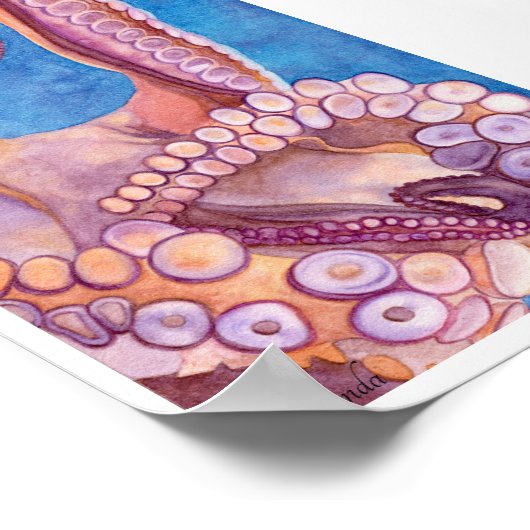 Octopus Art Print geeignet für Framing Miranda Poster (Ecke)