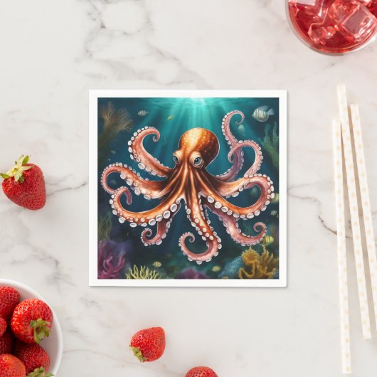 Octopus Art Unterwasser Serviette (Beispiel)