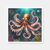 Octopus Art Unterwasser Serviette (Vorderseite)