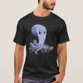Octopus as Skater with Skateboard T-Shirt (Vorderseite)